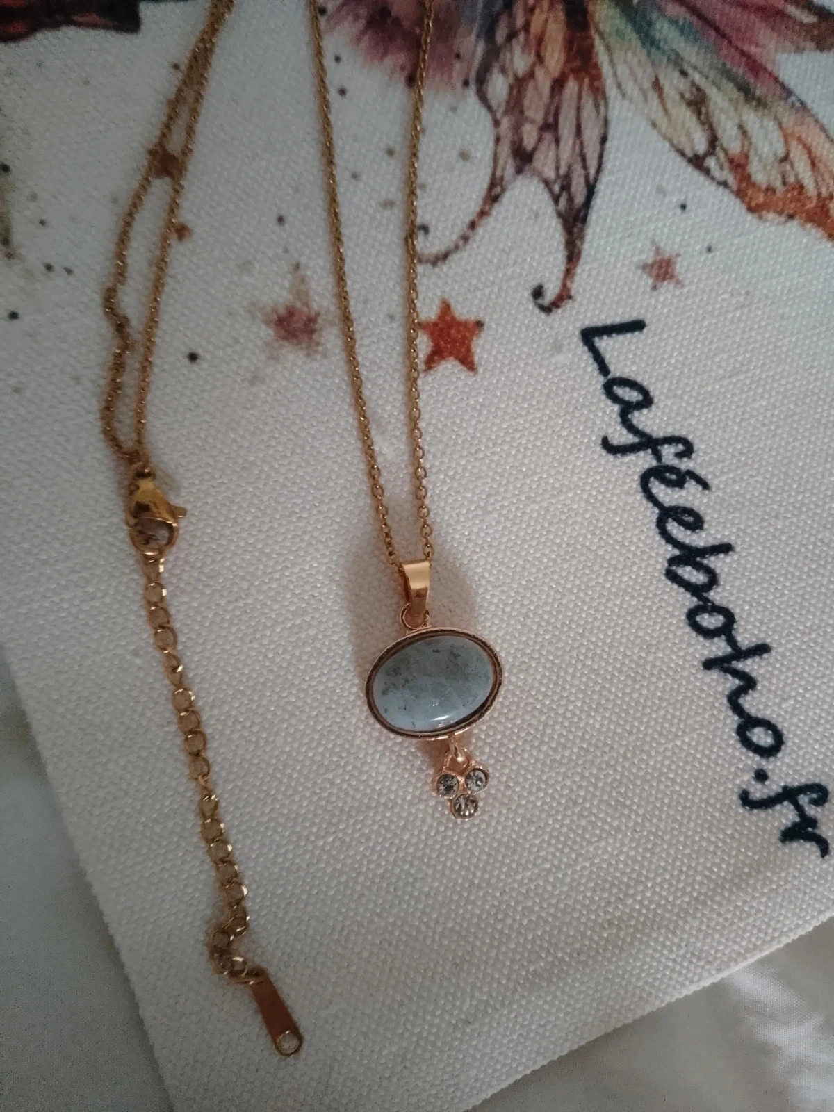 Collier pierre de labradorite naturelle